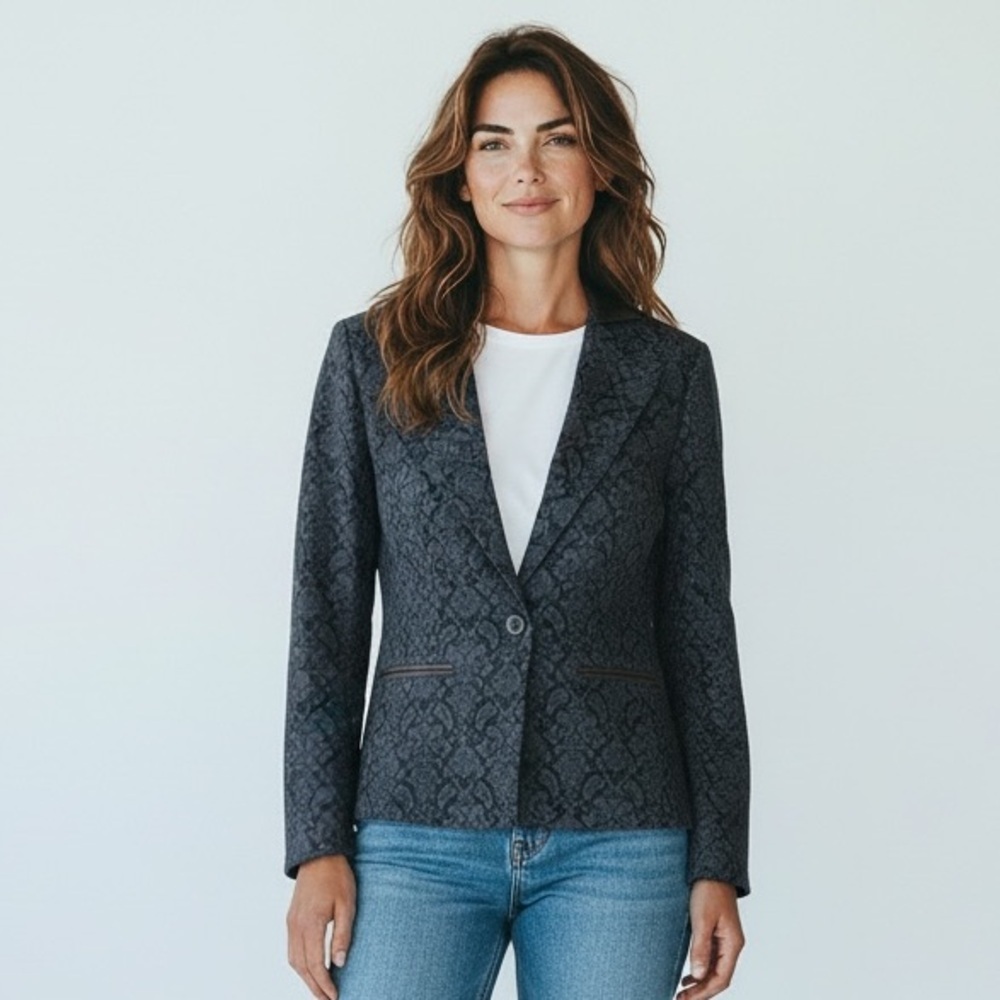 SW3 BESPOKE Jacquard Single Breasted 1 Button Blazer Size M